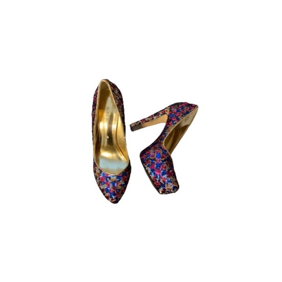 Nine West Multicoloured Sequin Stilettos - Women’s Size 5.5 - Picture 1 of 4